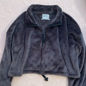 Half zip Crop fleece sweater